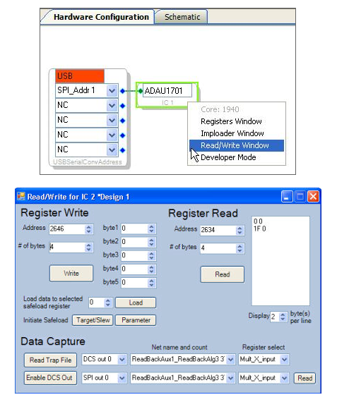 Register Read/Write Window