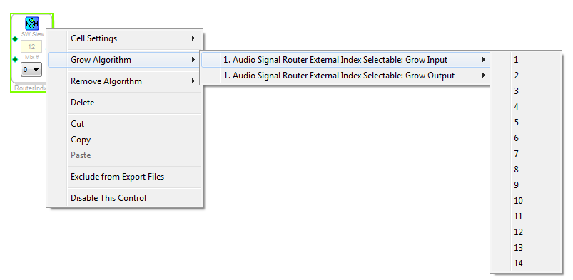 Audio Signal Router Index Selectable