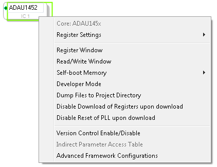 Advanced Framework Configurations (ADAU145x/ADAU146x)