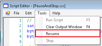 Pause and Resume a Script