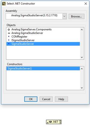 Using SigmaStudio as a LabVIEW .NET Server