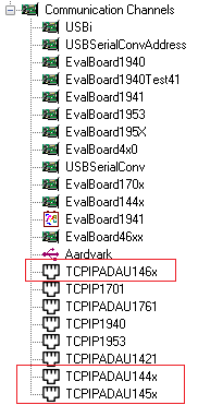 TCP/IP Channels (ADAU144x / ADAU145x / ADAU146x)