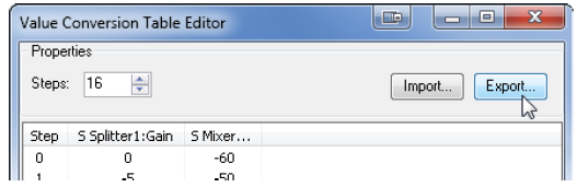 Value Conversion Table Editor